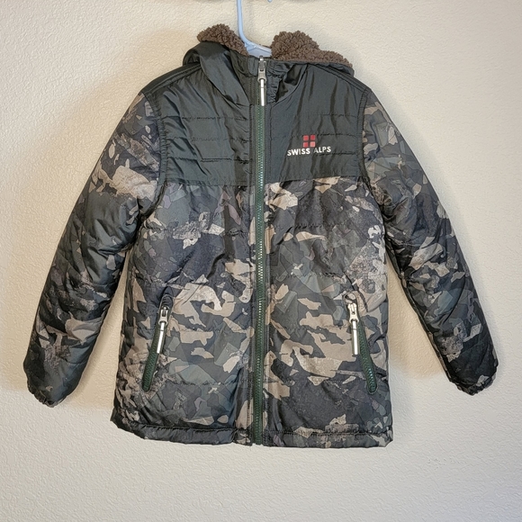 Swiss Alps Other - NWOT Reversible Kids Boys Jacket Camo Green Brown 7 L